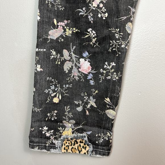 R13 Boyfriend Straight Leg Jeans Size 24 Floral Print patchwork Cropped Selvedge - Picture 12 of 16